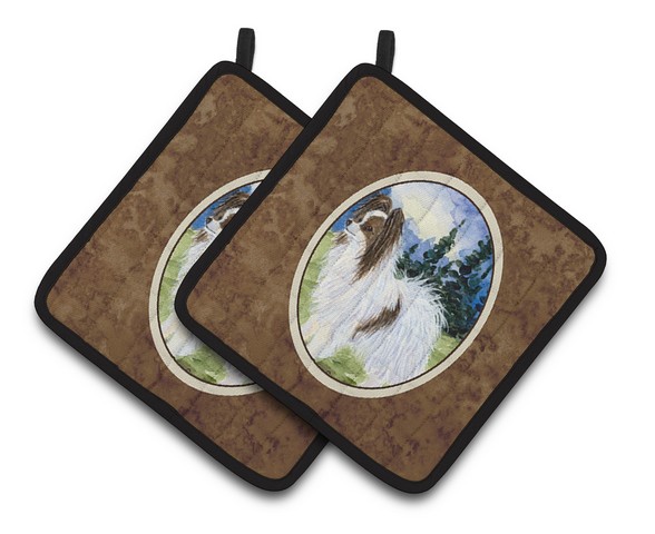 Picture of Carolines Treasures SS8975PTHD Papillon Pair of Pot Holders, 7.5 x 3 x 7.5 in.