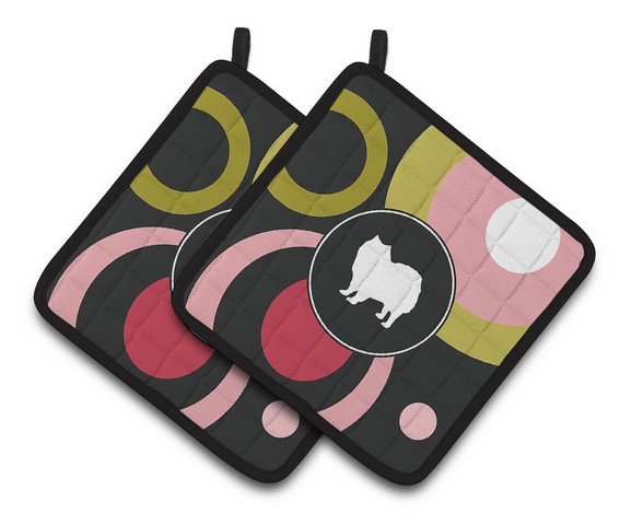 American Eskimo Pair of Pot Holders - 7.5 x 3 x 7.5 in.