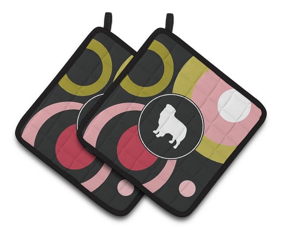 Australian Shepherd Pair of Pot Holders 7.5 x 3 x 7.5 in.