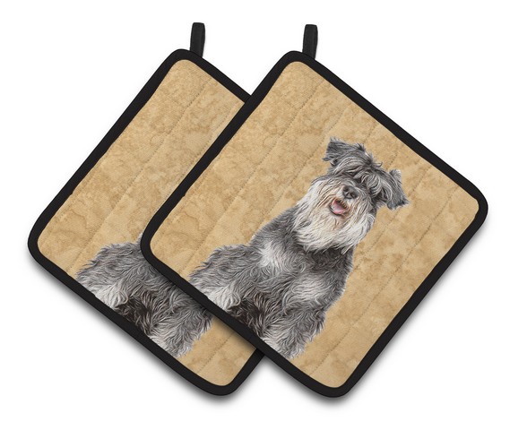 Schnauzer Pair of Pot Holders 7.5 x 3 x 7.5 in.