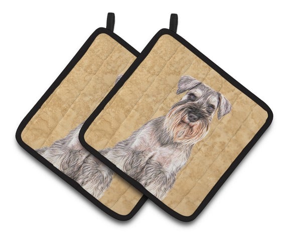 German Shepherd Pair of Pot Holders 7.5 x 3 x 7.5 in.