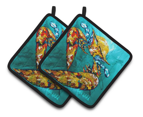 Crab Beam of Light Pair of Pot Holders