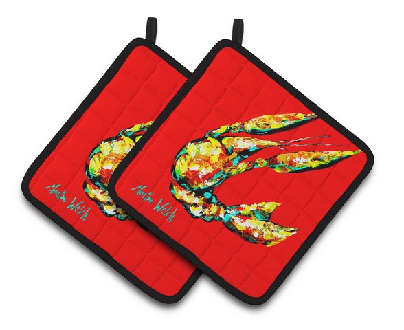 Crawfish Move Over Pair of Pot Holders - 7.5 x 3 x 7.5 in.