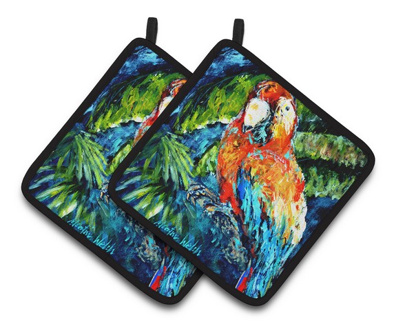 Yo Yo Mama Parrot Pair of Pot Holders
