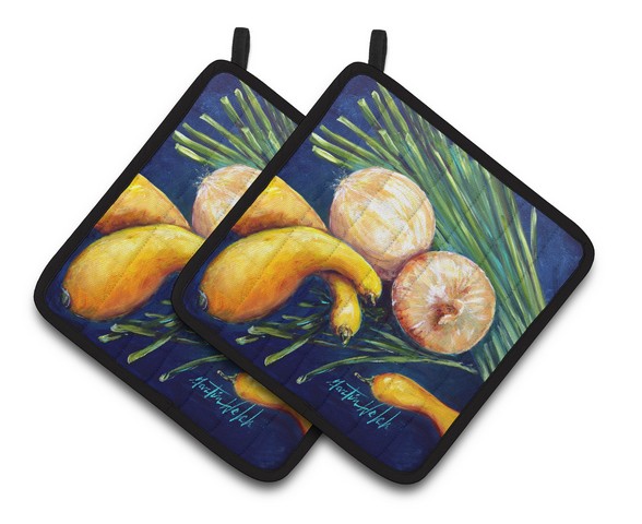 Picture of Carolines Treasures MW1206PTHD Crooked Neck Squash Pair of Pot Holders, 7.5 x 3 x 7.5 in.