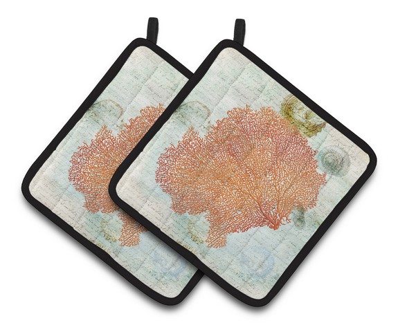 Picture of Carolines Treasures SB3023PTHD Coral Pink Pair of Pot Holders, 7.5 x 3 x 7.5 in.