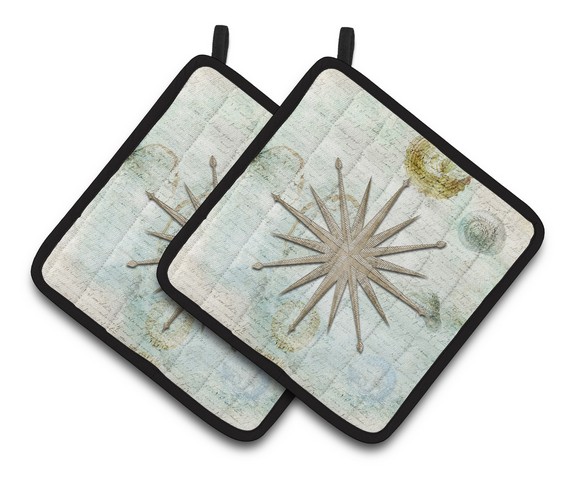 Picture of Carolines Treasures SB3024PTHD Shells Navagation Star Pair of Pot Holders, 7.5 x 3 x 7.5 in.