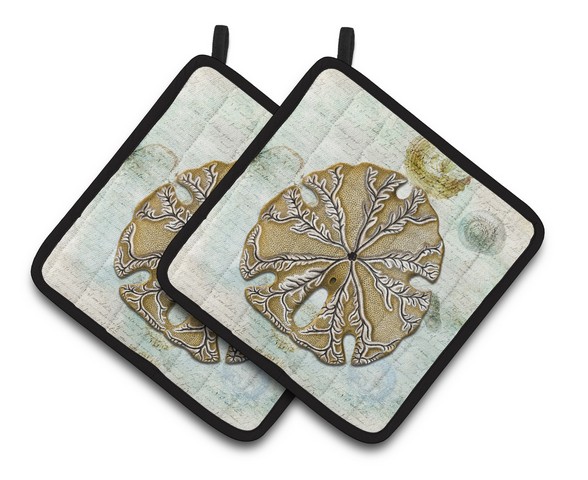 Picture of Carolines Treasures SB3026PTHD Sand Dollar Pair of Pot Holders, 7.5 x 3 x 7.5 in.