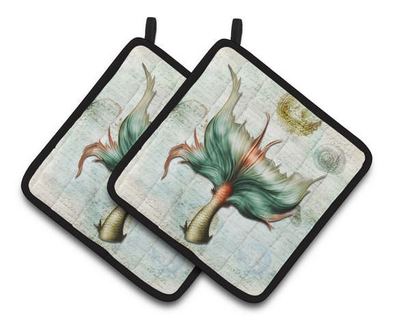 Picture of Carolines Treasures SB3039PTHD Mermaids & Mermen Mermaid Tail Pair of Pot Holders, 7.5 x 3 x 7.5 in.