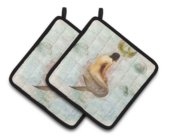 Picture of Carolines Treasures SB3045PTHD Mermaids & Mermen Pair of Pot Holders, 7.5 x 3 x 7.5 in.