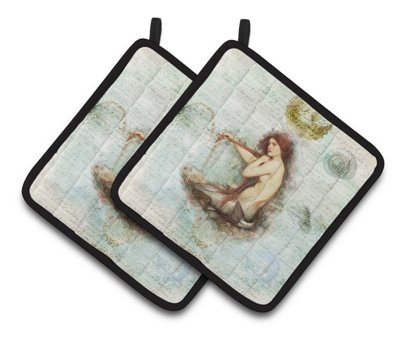 Picture of Carolines Treasures SB3047PTHD Mermaids & Mermen Pair of Pot Holders, 7.5 x 3 x 7.5 in.