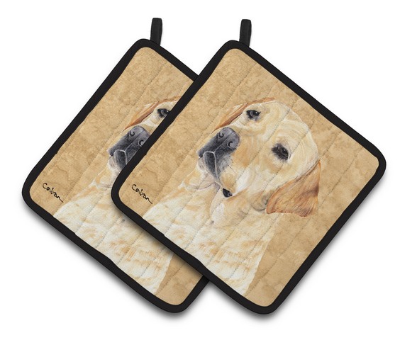 Picture of Carolines Treasures SC9133PTHD Labrador Wipe Your Paws Pair of Pot Holders, 7.5 x 3 x 7.5 in.