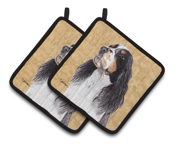 Picture of Carolines Treasures SC9134PTHD Springer Spaniel Wipe Your Paws Pair of Pot Holders, 7.5 x 3 x 7.5 in.