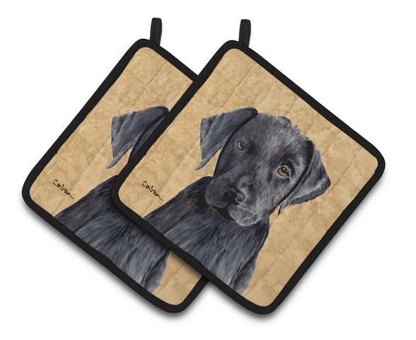 Picture of Carolines Treasures SC9136PTHD Labrador Wipe Your Paws Pair of Pot Holders, 7.5 x 3 x 7.5 in.