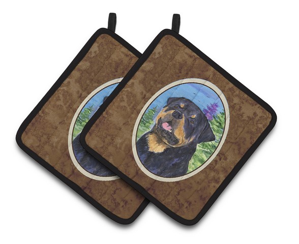 Picture of Carolines Treasures SS1026PTHD Rottweiler Pair of Pot Holders, 7.5 x 3 x 7.5 in.
