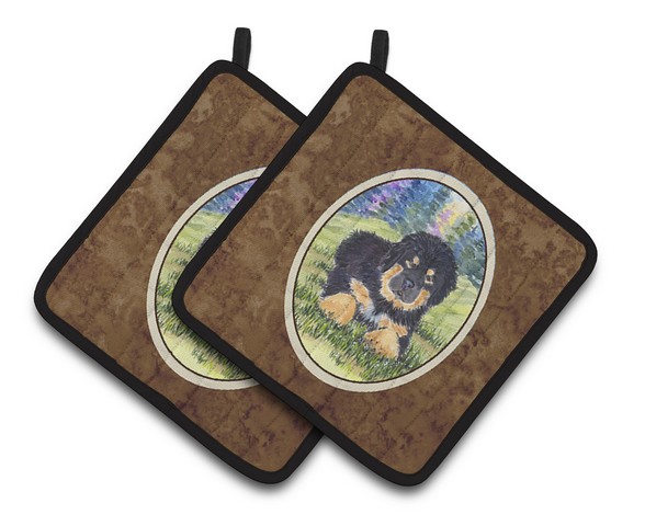 Picture of Carolines Treasures SS1037PTHD Tibetan Mastiff Pair of Pot Holders, 7.5 x 3 x 7.5 in.