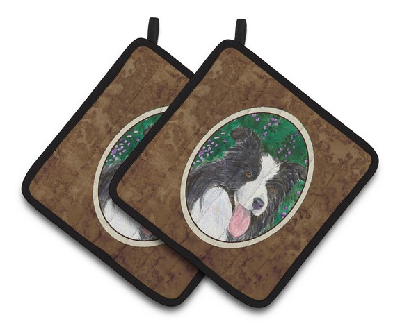 Picture of Carolines Treasures SS1053PTHD Border Collie Pair of Pot Holders, 7.5 x 3 x 7.5 in.