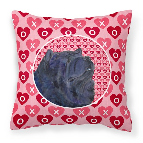 Chow Chow Hearts Love & Valentines Day Portrait Fabric Decorative Pillow - 14 x 3 x 14 in.
