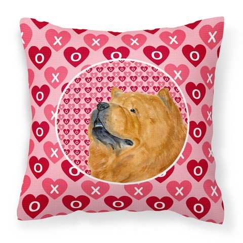 Chow Chow Hearts Love & Valentines Day Portrait Fabric Decorative Pillow - 14 x 3 x 14 in.
