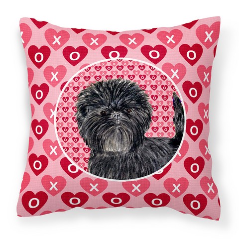 SS4511PW1414 Affenpinscher Hearts Love & Valentines Day Portrait Fabric Decorative Pillow, 14 x 3 x 14 in.