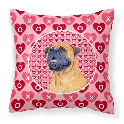 Mastiff Hearts Love & Valentines Day Portrait Fabric Decorative Pillow - 14 x 3 x 14 in.