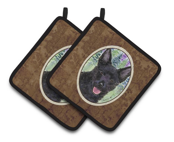 Picture of Carolines Treasures SS8013PTHD Australian Kelpie Pair of Pot Holders, 7.5 x 3 x 7.5 in.