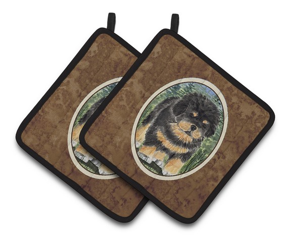 Picture of Carolines Treasures SS8031PTHD Tibetan Mastiff Pair of Pot Holders, 7.5 x 3 x 7.5 in.