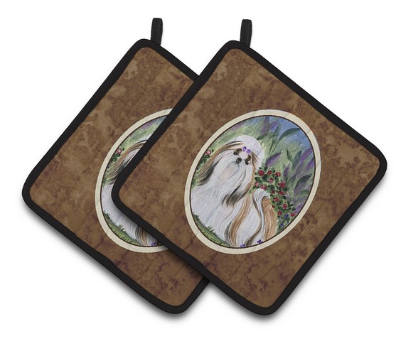 Picture of Carolines Treasures SS8034PTHD Shih Tzu Pair of Pot Holders, 7.5 x 3 x 7.5 in.