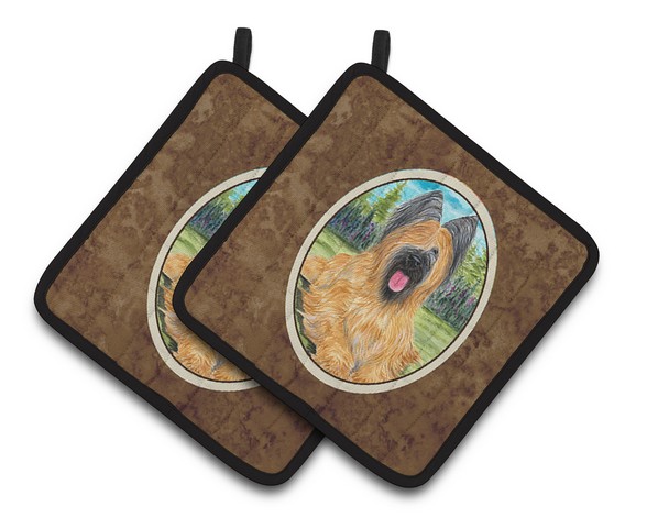 Picture of Carolines Treasures SS8035PTHD Briard Pair of Pot Holders, 7.5 x 3 x 7.5 in.