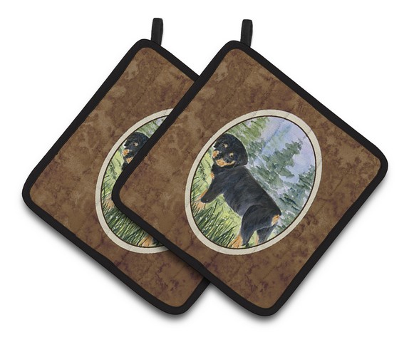 Picture of Carolines Treasures SS8057PTHD Rottweiler Pair of Pot Holders, 7.5 x 3 x 7.5 in.