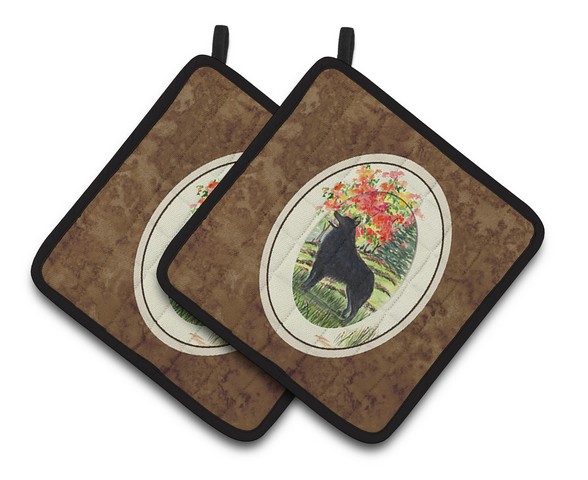 Picture of Carolines Treasures SS8058PTHD Schipperke Pair of Pot Holders, 7.5 x 3 x 7.5 in.