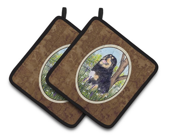 Picture of Carolines Treasures SS8106PTHD Tibetan Mastiff Pair of Pot Holders, 7.5 x 3 x 7.5 in.