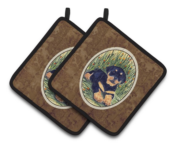 Picture of Carolines Treasures SS8107PTHD Rottweiler Pair of Pot Holders, 7.5 x 3 x 7.5 in.