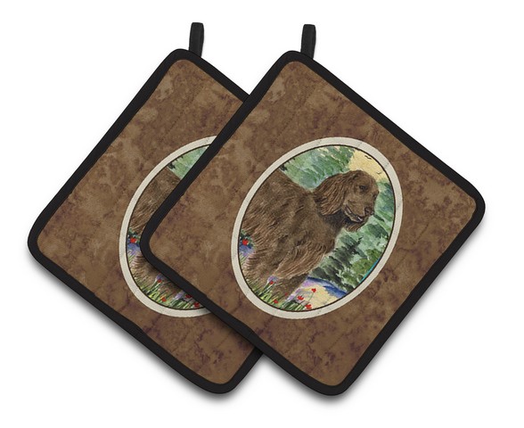 Picture of Carolines Treasures SS8131PTHD Field Spaniel Pair of Pot Holders, 7.5 x 3 x 7.5 in.