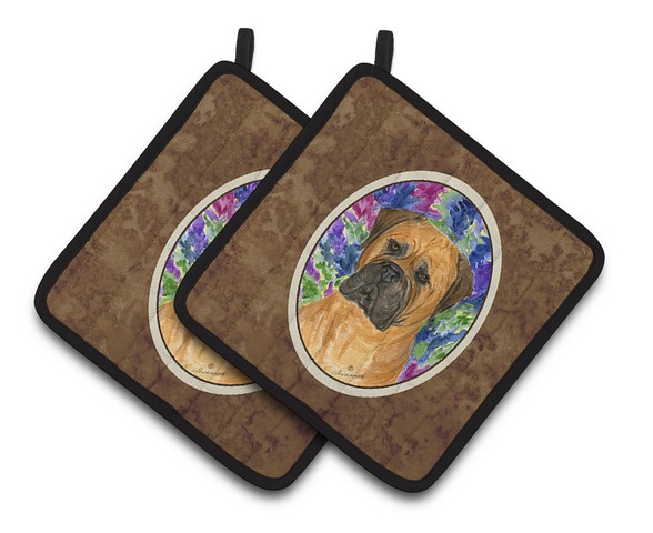 Picture of Carolines Treasures SS8155PTHD Bullmastiff Pair of Pot Holders, 7.5 x 3 x 7.5 in.