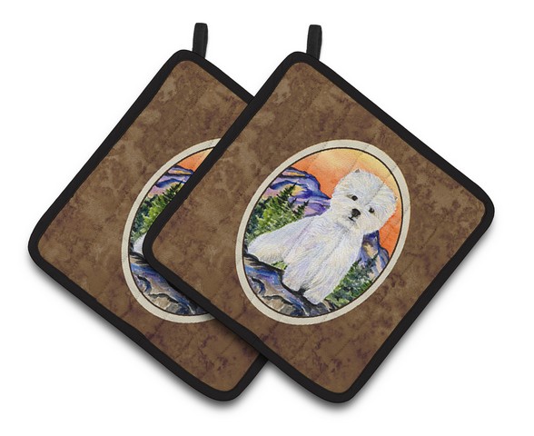 Picture of Carolines Treasures SS8159PTHD Westie Pair of Pot Holders, 7.5 x 3 x 7.5 in.