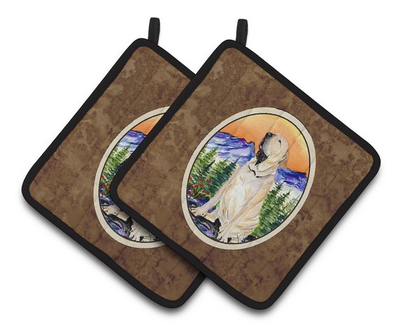 Picture of Carolines Treasures SS8169PTHD Brazilian Mastiff & Fila Brasileiro Pair of Pot Holders, 7.5 x 3 x 7.5 in.