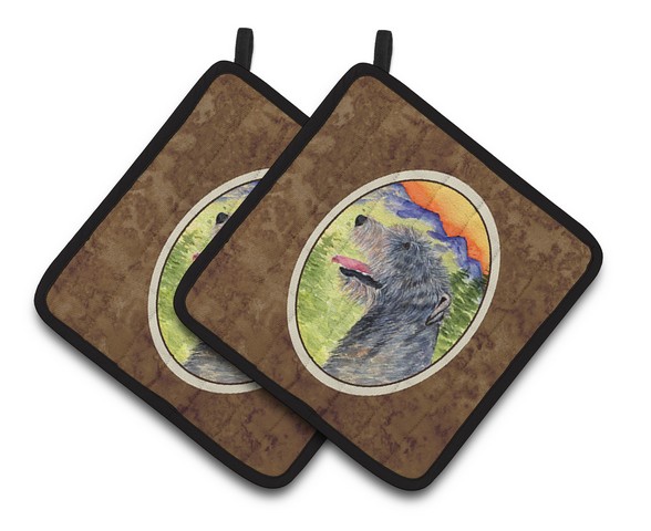Picture of Carolines Treasures SS8209PTHD Irish Wolfhound Pair of Pot Holders, 7.5 x 3 x 7.5 in.