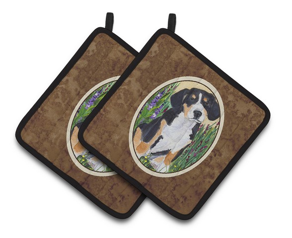 Picture of Carolines Treasures SS8216PTHD Entlebucher Mountain Dog Pair of Pot Holders, 7.5 x 3 x 7.5 in.