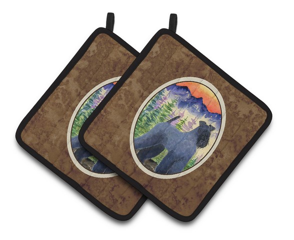 Picture of Carolines Treasures SS8223PTHD Kerry Blue Terrier Pair of Pot Holders, 7.5 x 3 x 7.5 in.