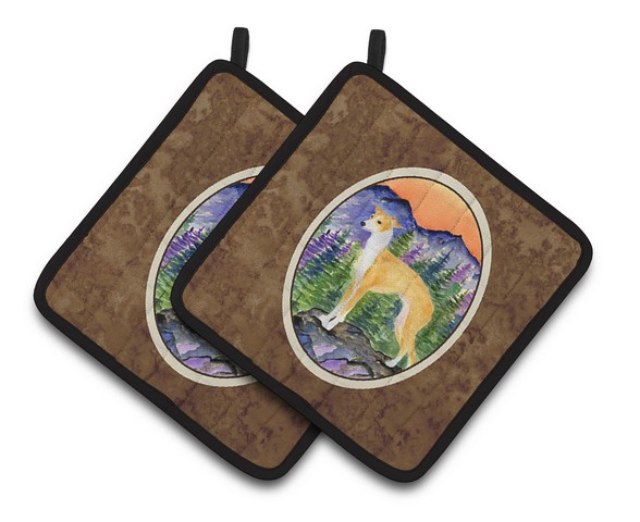 Picture of Carolines Treasures SS8225PTHD Italian Greyhound Pair of Pot Holders, 7.5 x 3 x 7.5 in.