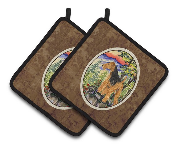 Picture of Carolines Treasures SS8228PTHD Lakeland Terrier Pair of Pot Holders, 7.5 x 3 x 7.5 in.
