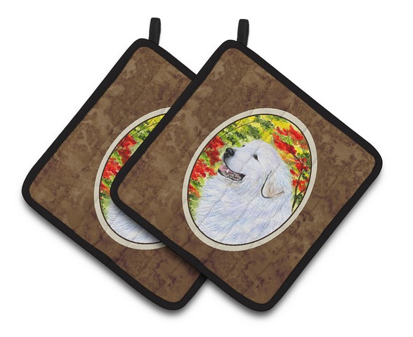 Picture of Carolines Treasures SS8235PTHD Great Pyrenees Pair of Pot Holders, 7.5 x 3 x 7.5 in.