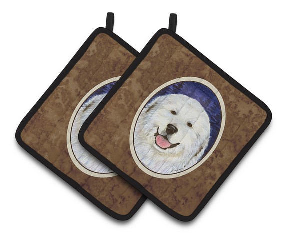 Picture of Carolines Treasures SS8242PTHD Great Pyrenees Pair of Pot Holders, 7.5 x 3 x 7.5 in.