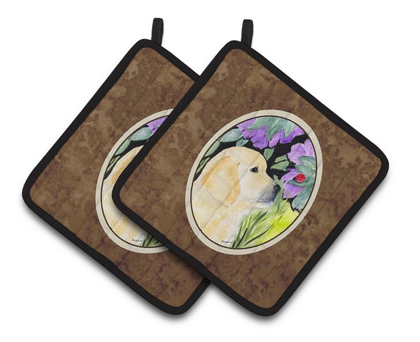 Picture of Carolines Treasures SS8245PTHD Golden Retriever Pair of Pot Holders, 7.5 x 3 x 7.5 in.