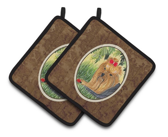 Picture of Carolines Treasures SS8258PTHD Yorkie Pair of Pot Holders, 7.5 x 3 x 7.5 in.