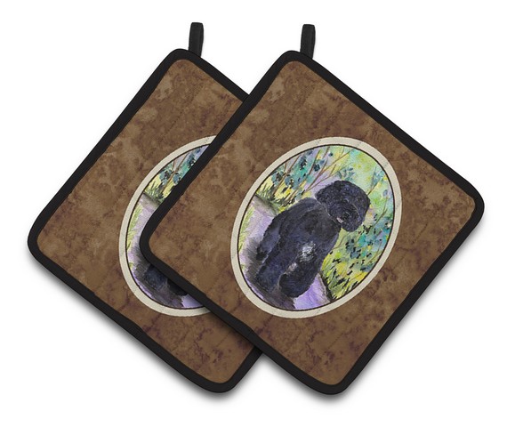 Picture of Carolines Treasures SS8264PTHD Portuguese Water Dog Pair of Pot Holders, 7.5 x 3 x 7.5 in.
