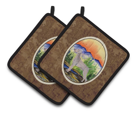 Picture of Carolines Treasures SS8267PTHD Weimaraner Pair of Pot Holders, 7.5 x 3 x 7.5 in.