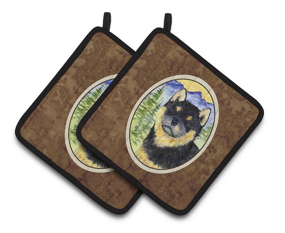 Picture of Carolines Treasures SS8274PTHD Shiba Inu Pair of Pot Holders, 7.5 x 3 x 7.5 in.