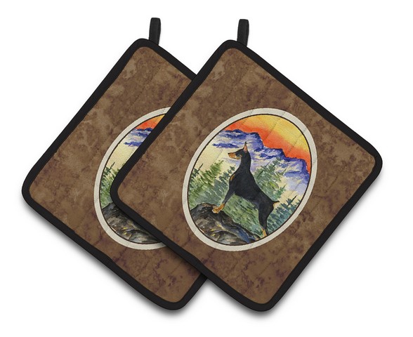 Picture of Carolines Treasures SS8284PTHD Doberman Pair of Pot Holders, 7.5 x 3 x 7.5 in.